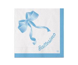 Big Party Tovaglioli Carta Battesimo 25 x 25 Cm Cf 20 Pz Celeste