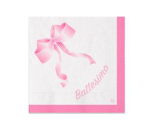 Big Party Tovaglioli Carta Battesimo 25 x 25 Cm Cf 20 Pz Rosa
