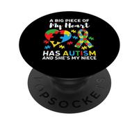 Big Piece Of My Heart Has Autismo Nipote Aunt Zio PopSockets PopGrip Adesivo