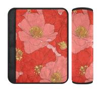 Big Red Bloom Flowers 2 Pack cintura di sicurezza copertura protegge il collo e le spalle per berlina forro para cinturon de segurida