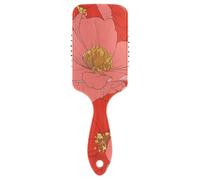 Big Red Bloom Flowers pettine antistatico per capelli massaggiatore testa per diradamento dei capelli con manico ergonomico cepillo anti crespo para cabello