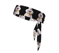 Big Silly White Rabbit - Fascia per capelli con coniglio, assorbe il sudore, antiscivolo e regolabile, per corsa, basket, yoga, sport