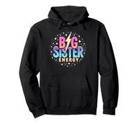 Big Sister Energy Sparkly Retro Testo, Sorelle Grandi per Ragazze Felpa con Cappuccio, Unisex per Adulti, Nero, L