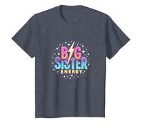 Big Sister Energy Sparkly Retro Testo, Sorelle Grandi per Ragazze Maglietta, Bambini, Pervinca, 4 Anni