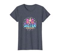 Big Sister Energy Sparkly Retro Testo, Sorelle Grandi per Ragazze Maglietta, Donna, Pervinca, XXL