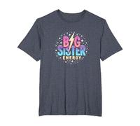 Big Sister Energy Sparkly Retro Testo, Sorelle Grandi per Ragazze Maglietta, Uomo Taglie Grandi, Pervinca, 4X Tall