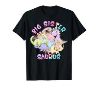 Big Sister Saurus Girl Dinosaur Abbinato a Sorelle Neonate Maglietta