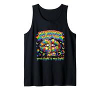 Big Sisters Fight Too Autism Awareness Puzzle Labbra Canotta