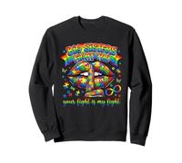 Big Sisters Fight Too Autism Awareness Puzzle Labbra Felpa