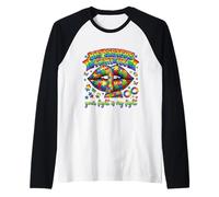Big Sisters Fight Too Autism Awareness Puzzle Labbra Maglia con Maniche Raglan