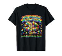 Big Sisters Fight Too Autism Awareness Puzzle Labbra Maglietta