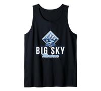 Big Sky Montana Retro Mountain River Vintage Sci Escursionismo Canotta