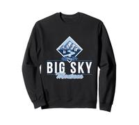Big Sky Montana Retro Mountain River Vintage Sci Escursionismo Felpa