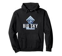 Big Sky Montana Retro Mountain River Vintage Sci Escursionismo Felpa con Cappuccio