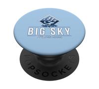 Big Sky Montana Retro Mountain River Vintage Sci Escursionismo PopSockets PopGrip Adesivo