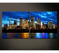 Big Skyline Muro Immagine Tela Blu USA Quadro su Stampa Artistica XXL Deco Nuovo