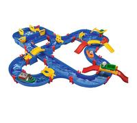BIG Spielwarenfabrik 1650 AquaPlay - AmphieWorld, 145 x 156 cm, con 79 pezzi, set da gioco con 2 barche, auto anfibi e 3 personaggi, per bambini dai 3 anni in su