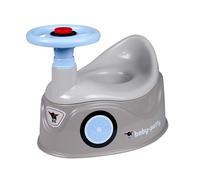 BIG Spielwarenfabrik Baby-Potty-Vasino educativo in Design Big Bobby-Car con Volante Schienale Alto, Inserto Rimovibile, per Bambini dai 18 Mesi in su, Colore: Grigio, Large, 800054801