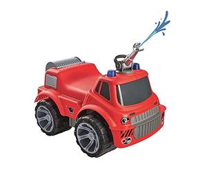 BIG Spielwarenfabrik Power Worker Maxi Firetruck - Grande Giocattolo per Auto con Getto d'Acqua, Pneumatici in Materiale Morbido Rosso, per Bambini dai 2 Anni Colore, 800055815