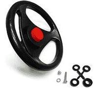 BIG Spielwarenfabrik Volante di ricambio originale Classic con clacson nero per auto, misura universale, 20 cm, 3 raggi, plastica, accessori per auto Bobby
