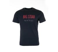 BIG STAR Maglietta 'Bruno' blu scuro / rosso chiaro / bianco Uomo BIG STAR S blu scuro / rosso chiaro / bianco