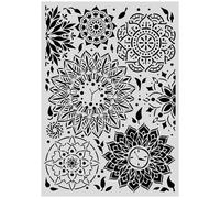 Stamperia - Thick Stencil for Scrapbooks, Albums, Cards, Bullet Journals, and More, Flexible Material, Easy to Clean, Perfect for Crafts and Gifting (Gardens of Time, Mandala Pattern) (A3)