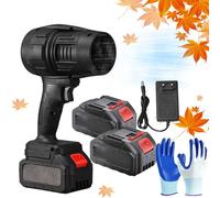 Big Storm Turbine Fan - Handheld Cordless Leaf & Dust Blower/Industrial Lithium Hair Dryer, Max Speed 35000r/Min, Both Blowing & Vacuuming for Lawn Care,Garage,Ect. Lawn Care in Seconds (2 Battery)