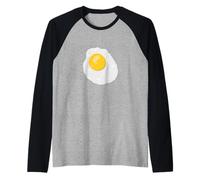 Big Sunny Side Up Egg Diner Colazione Cibo Maglia con Maniche Raglan