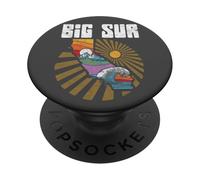 Big Sur California Outdoors Retro Mountains & Waves PopSockets PopGrip Adesivo