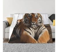 Big Tiger Coperta e copriletto, ultra morbida, in micropile, leggera, in flanella, per aria condizionata, per tutte le stagioni, calda, per divano, 127 x 101,6 cm