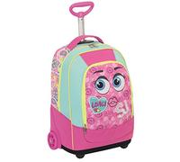 BIG TROLLEY FACCE DA SJ - 2in1 - Zaino con spallacci a scomparsa - Rosa Verde acqua 31Lt