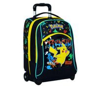Seven Big Trolley Pokemon Scuola Fisso, Nero, 2 in 1, Doppio Uso, Trolley e Zaino, Zaino Scuola Elementare, Bambino