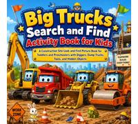 Big Trucks Search and Find Activity Book for Kids: A Construction Site Look and Find Picture Book for Toddlers and Preschoolers with Diggers, Dump Trucks, Tools, and Hidden Objects