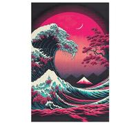 Big Wave Beach Sunset Legno Puzzle 1000 Pezzi,Per Adulti E Giovani,Challenge,Puzzle 3d Impossibili, Stampa Di Alta Qualità Regalo 78×53cm