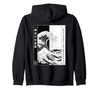 Big Wave off Kanagawa Hokusai Ukiyo-e Japan Felpa con Cappuccio