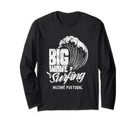 Big Wave Surf Nazaré Portogallo Surfer Surf Maglia a Manica