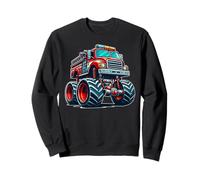 Big Wheels Fire Truck Firefighter Kids Boys Monster Truck Felpa