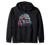 Big Wheels Fire Truck Firefighter Kids Boys Monster Truck Felpa con Cappuccio
