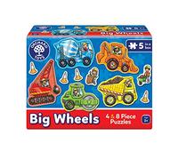 Orchard Toys Big Wheels Jigsaw Puzzle, A Collection of 4 puzzles featuring 4 and