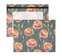 Big Yellow Florals Raccoglitore Matita Pouch Clear Window Storage Bag per 3 anelli Raccoglitore 2 Pack Studenti Forniture per Ufficio