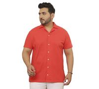 Bigbanana Camicia a maniche corte a righe rosse taglie forti da uomo, rosso, 56