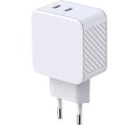 Bigben - Caricabatterie 2 USB C 45 W, Power Delivery GaN, colore: Bianco