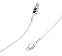 Bigben - Cavo con schermo LCD USB C/USB C 5A 1.2m Nylon intrecciato PD 100W Bianco