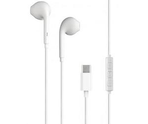 BigBen Connected, Auricolari USB C Tasto Bianco con Telecomando e Microfono