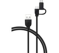 BIGBEN CONNESSO CBL2EN1ACMICB - Cavo 2 In 1 USBA - USBC/MICROUSB 1.2M NERO