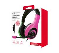 Bigben Interactive Wired Stereo Gaming Headset V1 Auricolare Cablato A Padiglione Giocare Nero, Verde, Rosa