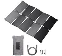 BigBlue Caricabatterie Solare Portatile 35W con Ricarica Rapida USB-A e PD25W USB-C per Camping e Trekking, 0,7 kg Impermeabile IP68, Caricabatterie Solare Pieghevole per iPhone/Android iPad Powerbank