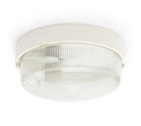 BIGBOB: Applique tonda 22cm in plastica + vetro E27 max 60W - Bianco