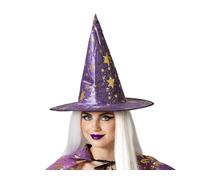 BigBuy Carnival Cappello Strega Halloween Viola