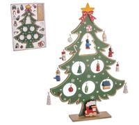 BigBuy Christmas Ornamento Natalizio Multicolore Legno MDF Albero di Natale 26 cm